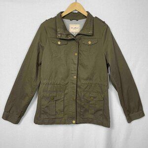 Snobbish NWT Olive Green Lightweight Cotton Utility Jacket Womens Size XL